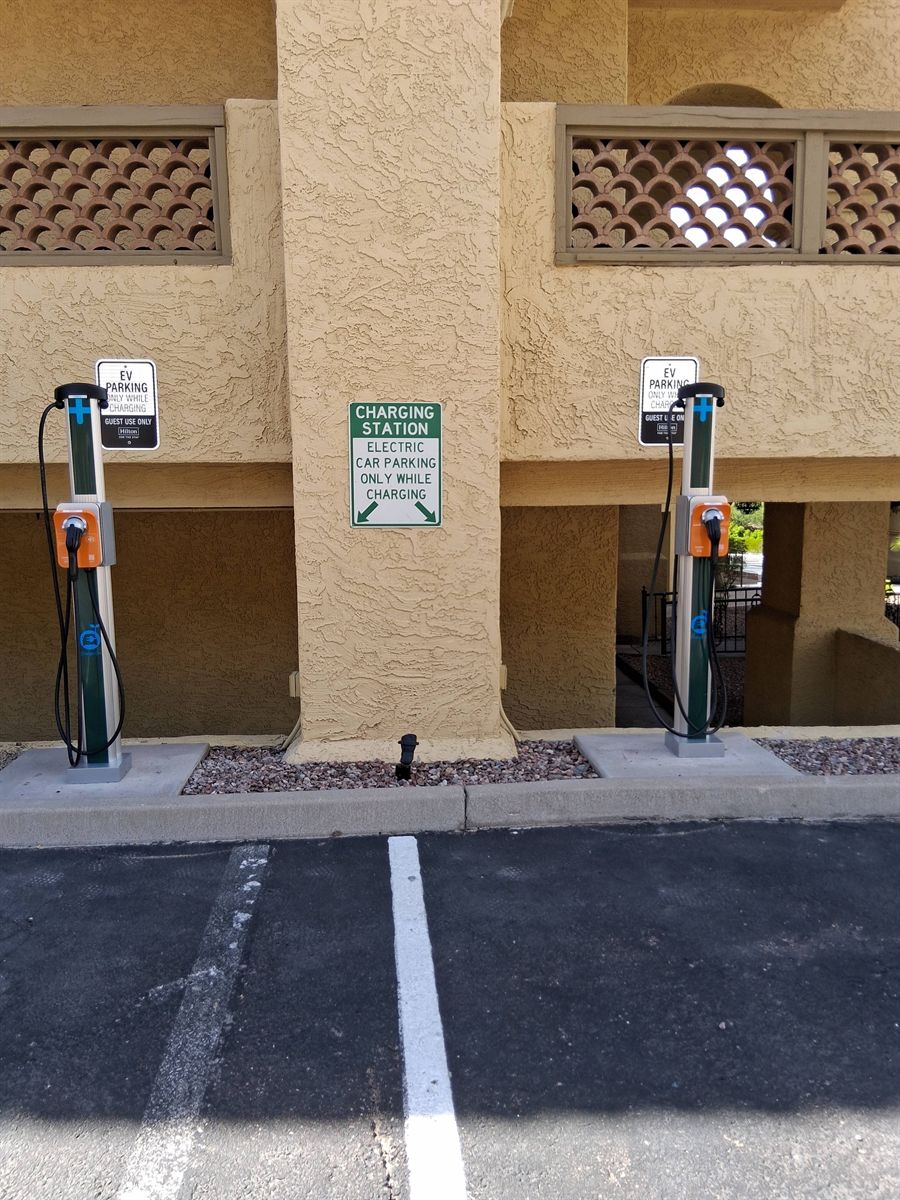Two ChargePoint charging stations installed for hotel guest parking